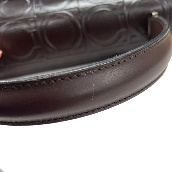 サルヴァトーレフェラガモ ガンチーニ DY-21 0855 ブラウン レザー ハンドバッグ レディース Salvatore Ferragamo 【中古】