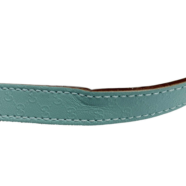 グッチ マイクログッチシマ 001 5155 水色 レザー 肩掛け ショルダーバッグ レディース GUCCI 【中古】