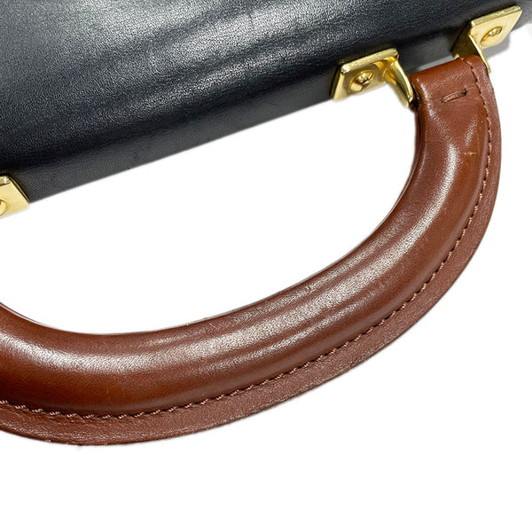 セリーヌ ハンドバッグ ショルダーバッグ 2way ブラック ブラウン レザー メンズ CELINE 【中古】