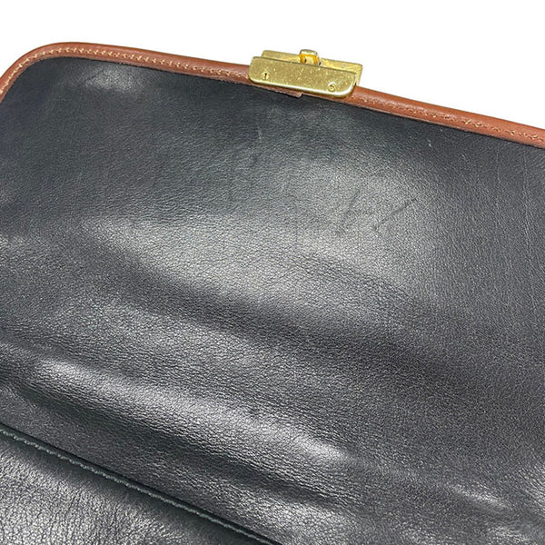セリーヌ ハンドバッグ ショルダーバッグ 2way ブラック ブラウン レザー メンズ CELINE 【中古】