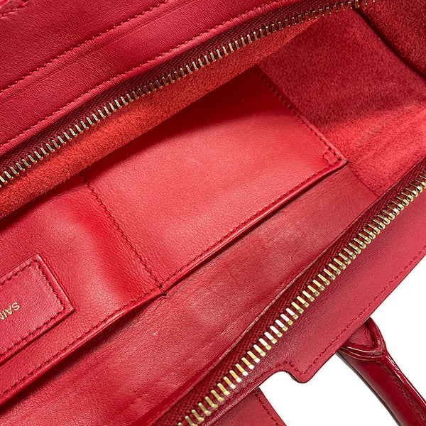 サンローラン レッド レザー ハンドバッグ ショルダーバッグ 2WAY レディース SAINT LAURENT 【中古】