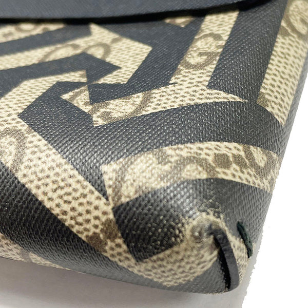 グッチ GGカレイド ブラウン ブラック PVC クラッチバッグ メンズ GUCCI 【中古】