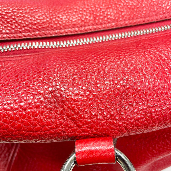 サルヴァトーレフェラガモ ガンチーニ EE-21 C333 レッド レザー ハンドバッグ レディース Salvatore Ferragamo 【中古】