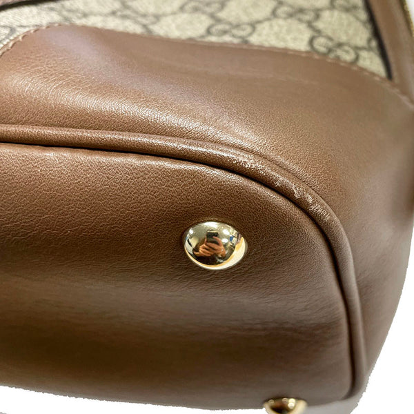 グッチ GGスプリーム ハンドバッグ ショルダーバッグ 2WAY 309617 ブラウン PVC レザー レディース GUCCI 【中古】