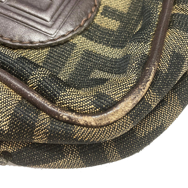 フェンディ ズッカ ブラウン キャンバス レザー クラッチバッグ レディース FENDI 【中古】