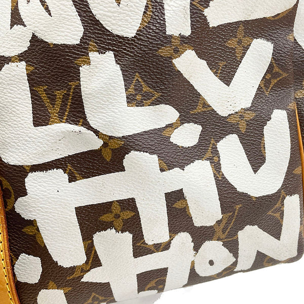 ルイ ヴィトン モノグラム グラフィティ キーポル50 M92197 ブラウン PVC レザー ボストンバッグ レディース LOUIS VUITTON 【中古】