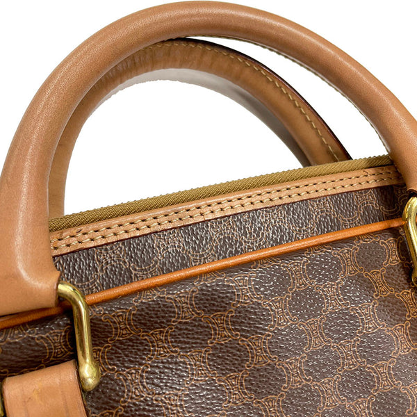 セリーヌ マカダム ビジネスバッグ ブラウン PVC レザー メンズ CELINE 【中古】
