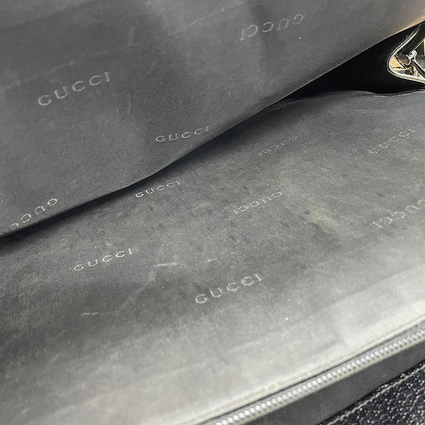 グッチ ビジネスバッグ ショルダーバッグ 2WAY 015 3401 ブラック レザー メンズ GUCCI 【中古】