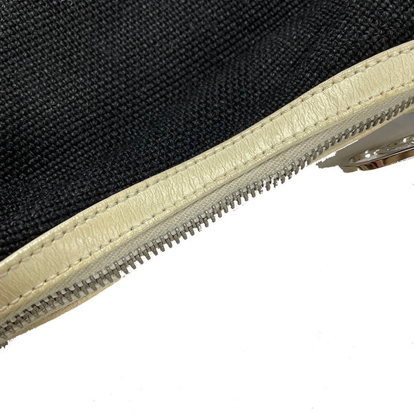 グッチ ワンショルダー 001 3812 002122 ブラック ホワイト キャンバス レザー レディース GUCCI 【中古】