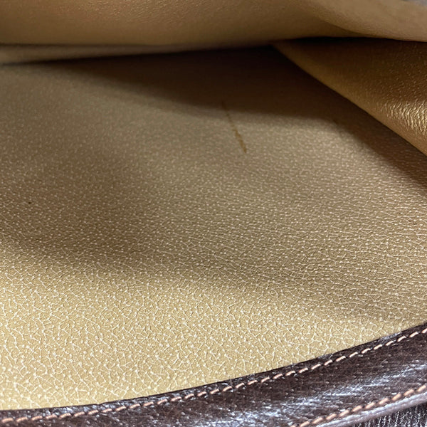 グッチ GGスプリーム シェリーライン  ベージュ ブラウン PVC レザー 肩掛け ショルダーバッグ レディース GUCCI 【中古】