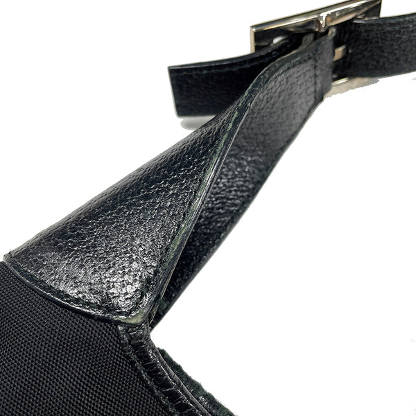 グッチ ジャッキー 001 3306 ブラック キャンバス レザー ワンショルダー レディース GUCCI 【中古】