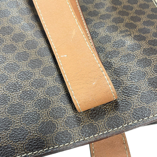 セリーヌ マカダム トートバッグ ブラウン PVC レザー レディース CELINE 【中古】