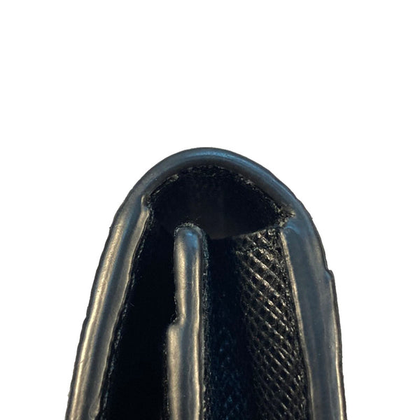 プラダ ブラック ネイビー レザー サフィアーノ カードケース メンズ PRADA 【中古】
