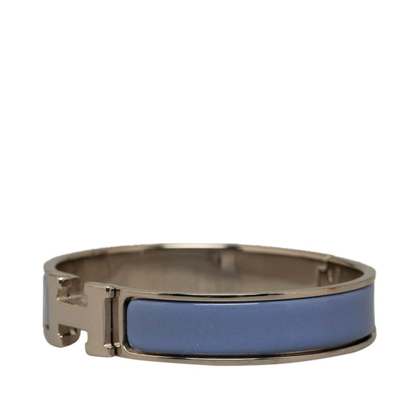 エルメス クリッククラック H バングル ブレスレット パープル シルバー エナメル メタル レディース HERMES 【中古】