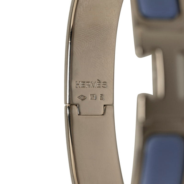 エルメス クリッククラック H バングル ブレスレット パープル シルバー エナメル メタル レディース HERMES 【中古】