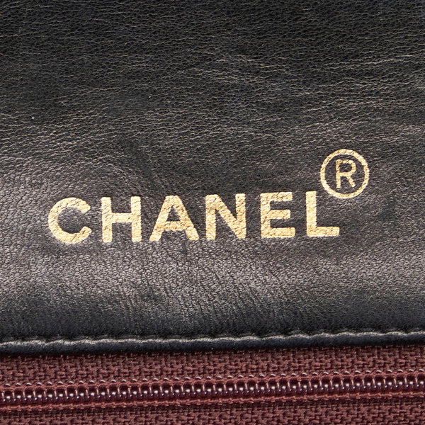シャネル マトラッセ 24 シングルフラップ チェーン ショルダーバッグ  ブラック ラムスキン レディース CHANEL 【中古】