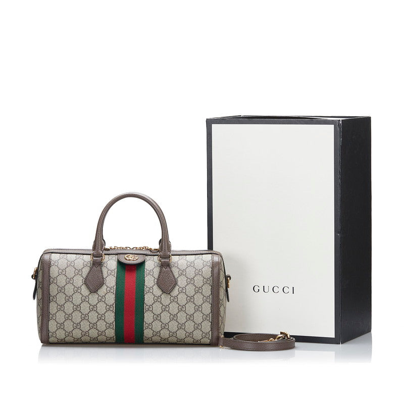 グッチ GGスプリーム オフィディア シェリーライン ハンドバッグ ショルダーバッグ 2WAY 524532 ブラウン マルチカラー PVC レザー レディース GUCCI 【中古】