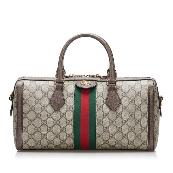 グッチ GGスプリーム オフィディア シェリーライン ハンドバッグ ショルダーバッグ 2WAY 524532 ブラウン マルチカラー PVC レザー レディース GUCCI 【中古】