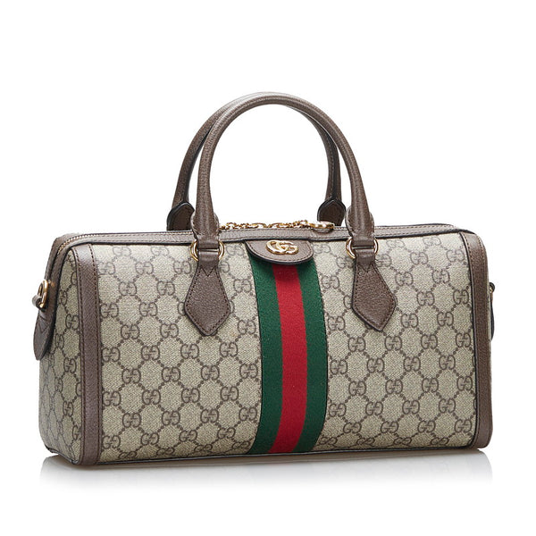 グッチ GGスプリーム オフィディア シェリーライン ハンドバッグ ショルダーバッグ 2WAY 524532 ブラウン マルチカラー PVC レザー レディース GUCCI 【中古】