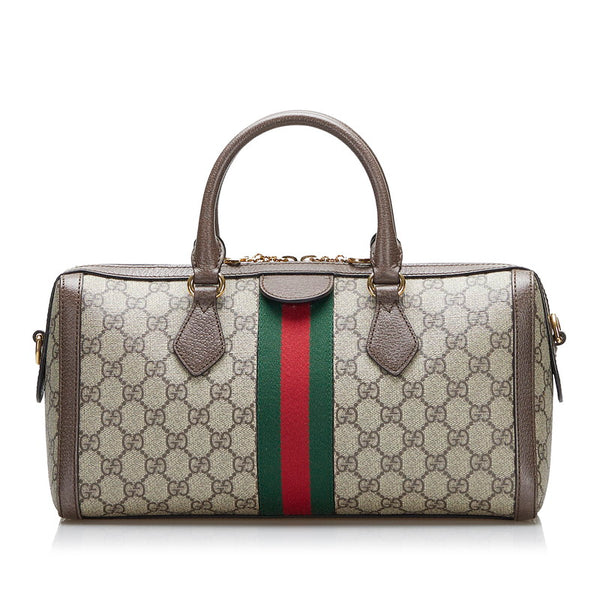 グッチ GGスプリーム オフィディア シェリーライン ハンドバッグ ショルダーバッグ 2WAY 524532 ブラウン マルチカラー PVC レザー レディース GUCCI 【中古】