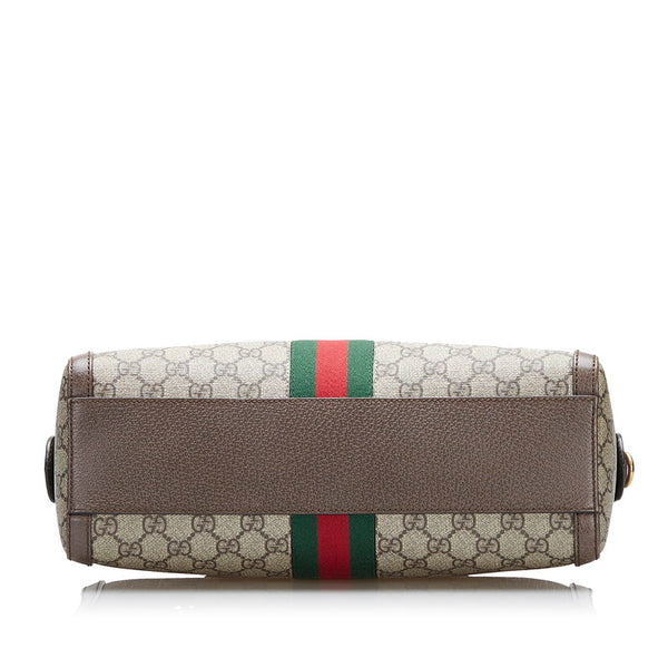 グッチ GGスプリーム オフィディア シェリーライン ハンドバッグ ショルダーバッグ 2WAY 524532 ブラウン マルチカラー PVC レザー レディース GUCCI 【中古】