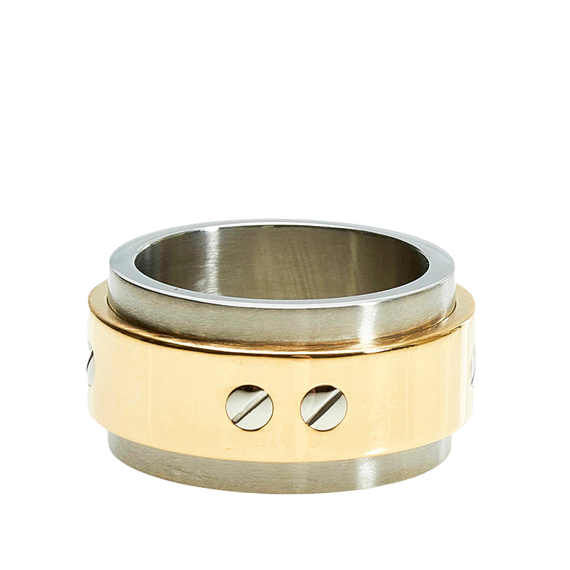 カルティエ K18YG イエローゴールド ステンレス サントス リング 指輪 メンズ CARTIER 15号 【中古】