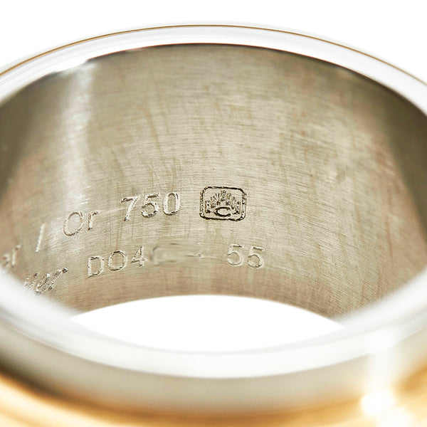 カルティエ K18YG イエローゴールド ステンレス サントス リング 指輪 メンズ CARTIER 15号 【中古】