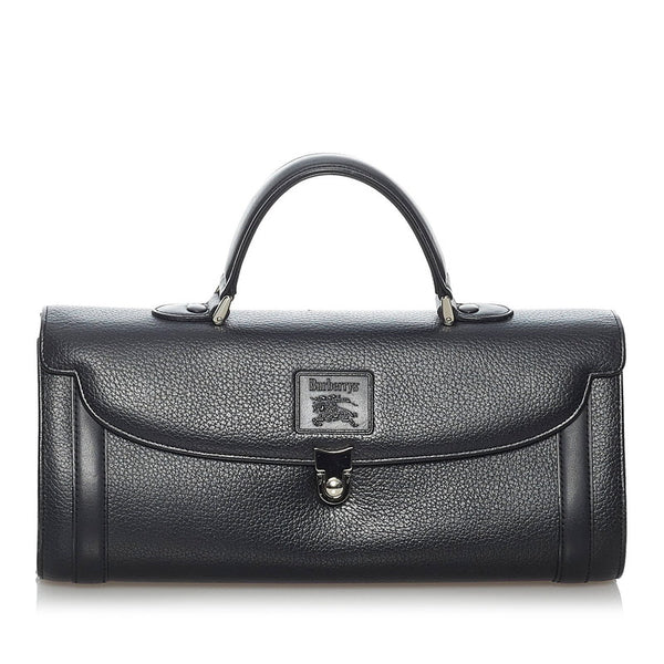 バーバリー ノバチェック ハンドバッグ ブラック レザー レディース BURBERRY 【中古】