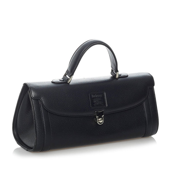 バーバリー ノバチェック ハンドバッグ ブラック レザー レディース BURBERRY 【中古】