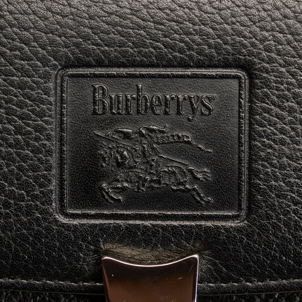 バーバリー ノバチェック ハンドバッグ ブラック レザー レディース BURBERRY 【中古】