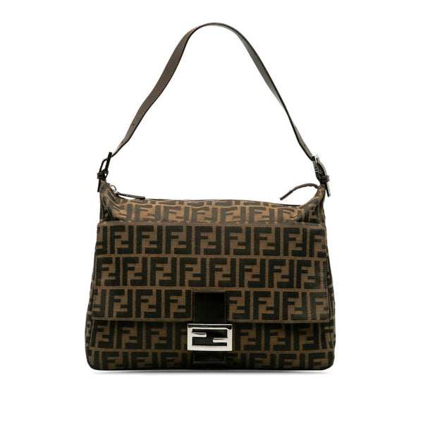 フェンディ ズッカ マンマバケット ワンショルダーバッグ 26425 ブラウン キャンバス レザー レディース FENDI 【中古】