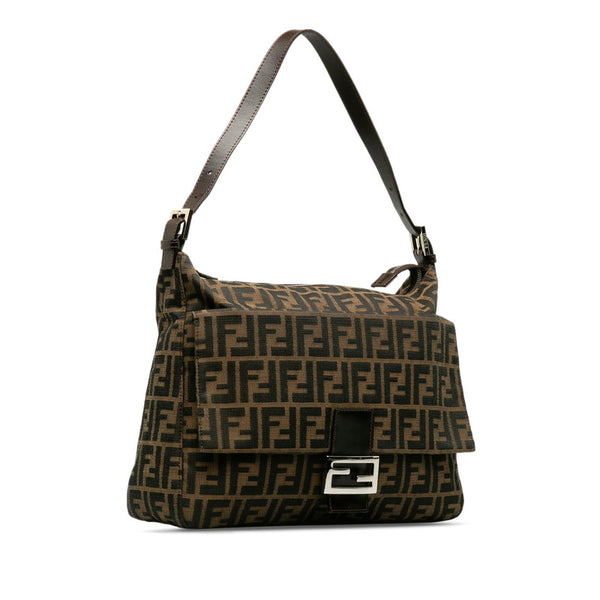 フェンディ ズッカ マンマバケット ワンショルダーバッグ 26425 ブラウン キャンバス レザー レディース FENDI 【中古】