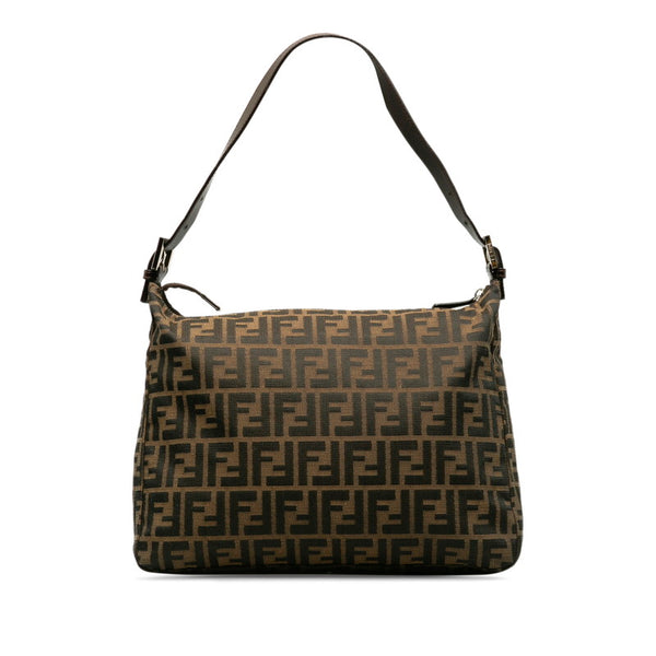 フェンディ ズッカ マンマバケット ワンショルダーバッグ 26425 ブラウン キャンバス レザー レディース FENDI 【中古】