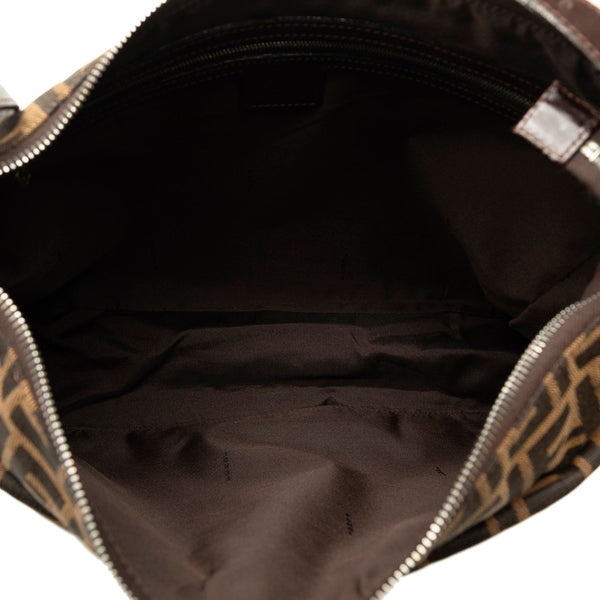 フェンディ ズッカ マンマバケット ワンショルダーバッグ 26425 ブラウン キャンバス レザー レディース FENDI 【中古】