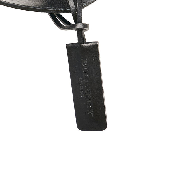 バーバリー チェック ショルダーバッグ ブラック PVC レザー レディース BURBERRY 【中古】