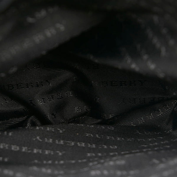 バーバリー チェック ショルダーバッグ ブラック PVC レザー レディース BURBERRY 【中古】