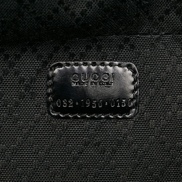 グッチ バニティ ハンドバッグ 032 1956 ブラック ナイロン レザー レディース GUCCI 【中古】