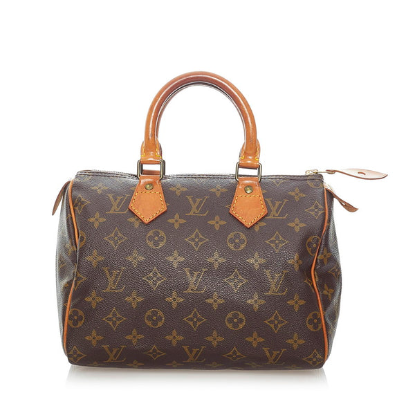 ルイ ヴィトン モノグラム スピーディ25 ハンドバッグ M41528 ブラウン PVC レザー レディース LOUIS VUITTON 【中古】