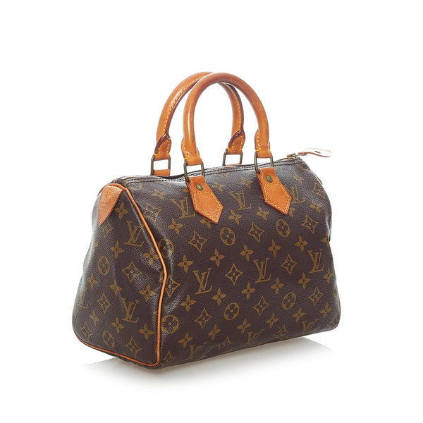 ルイ ヴィトン モノグラム スピーディ25 ハンドバッグ M41528 ブラウン PVC レザー レディース LOUIS VUITTON 【中古】