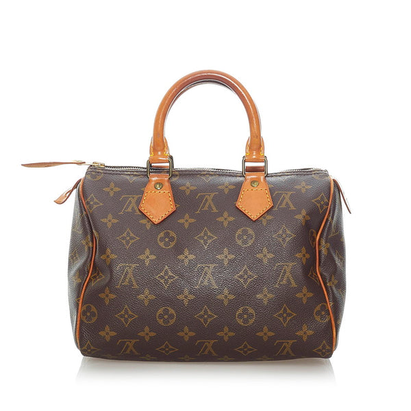 ルイ ヴィトン モノグラム スピーディ25 ハンドバッグ M41528 ブラウン PVC レザー レディース LOUIS VUITTON 【中古】