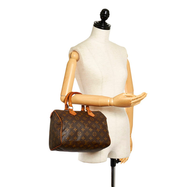 ルイ ヴィトン モノグラム スピーディ25 ハンドバッグ M41528 ブラウン PVC レザー レディース LOUIS VUITTON 【中古】