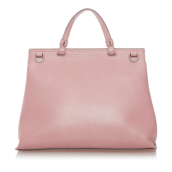 グッチ バンブー デイリー ハンドバッグ ショルダーバッグ 2WAY 392013 ピンク レザー レディース GUCCI 【中古】
