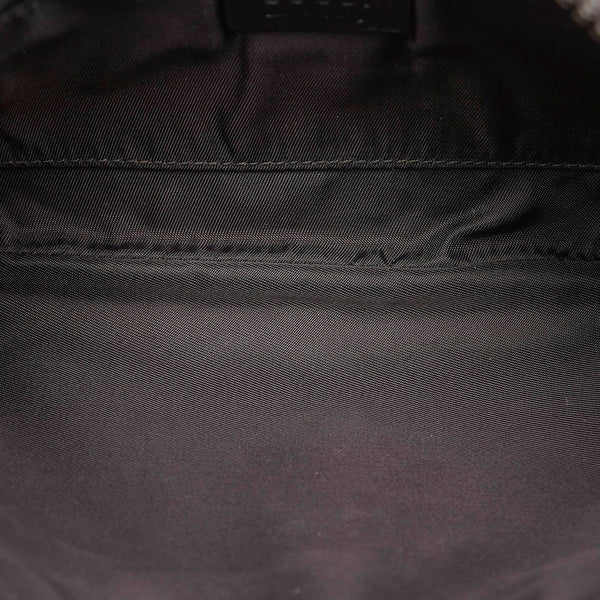 グッチ GGスプリーム ウエストバッグ 161833 ブラック PVC レザー メンズ GUCCI 【中古】