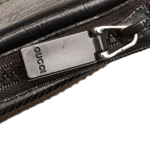 グッチ GGスプリーム ウエストバッグ 161833 ブラック PVC レザー メンズ GUCCI 【中古】