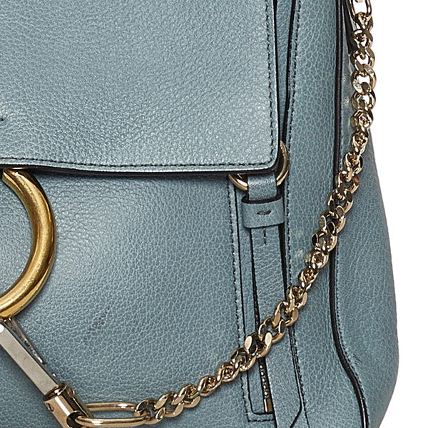 クロエ フェイ デイ ミディアム ハンドバッグ ライトブルー レザー レディース Chloe 【中古】