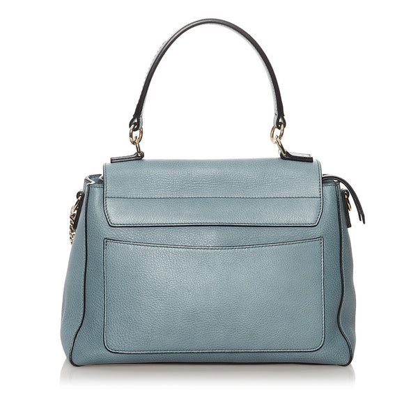 クロエ フェイ デイ ミディアム ハンドバッグ ライトブルー レザー レディース Chloe 【中古】