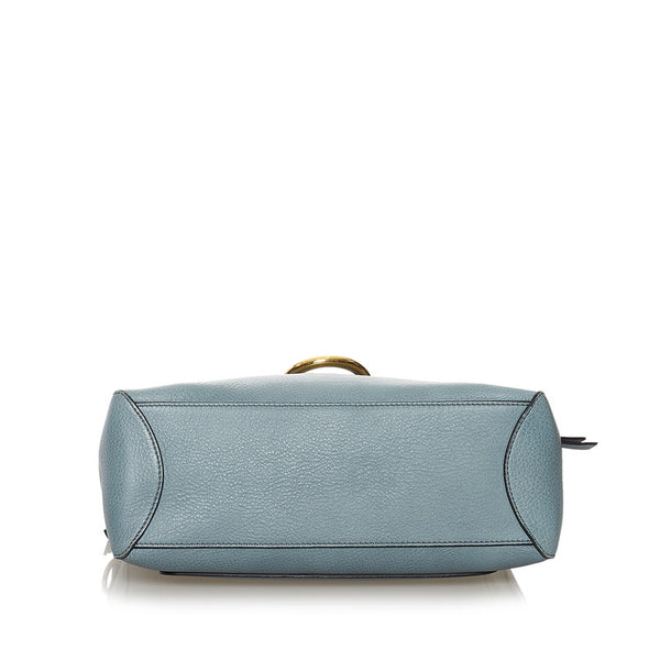 クロエ フェイ デイ ミディアム ハンドバッグ ライトブルー レザー レディース Chloe 【中古】