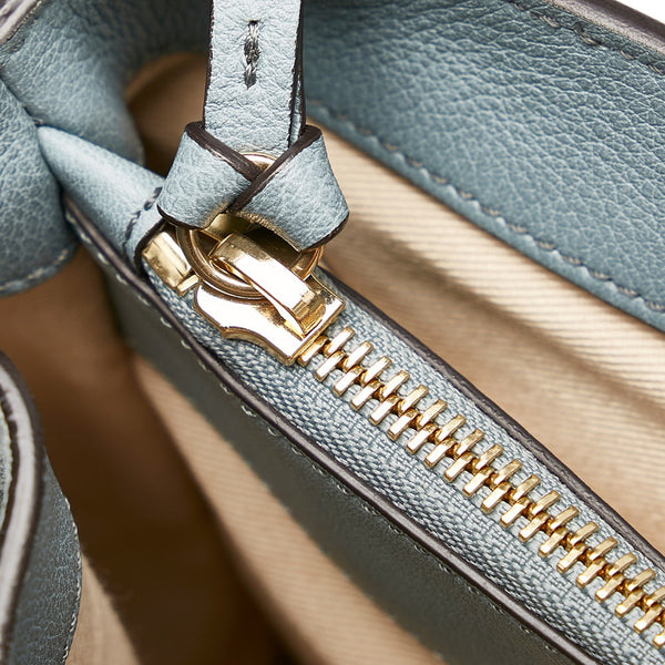 クロエ フェイ デイ ミディアム ハンドバッグ ライトブルー レザー レディース Chloe 【中古】