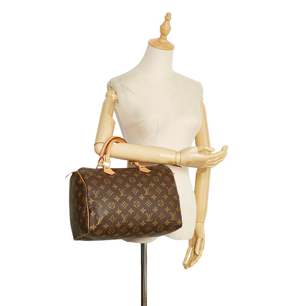 ルイ ヴィトン モノグラム スピーディ30 ハンドバッグ ミニボストン M41526 ブラウン PVC レザー レディース LOUIS VUITTON 【中古】