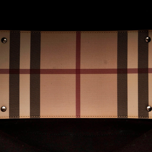 バーバリー ノバチェック ワンショルダー ベージュ メタリックゴールド PVC レザー レディース BURBERRY 【中古】